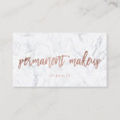 Permanent Makeup roos gouden typografie witte marm Visitekaartje (Voorkant)