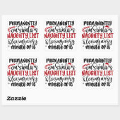 Permanent op Santa's Naught-lijst en Loving Ever Vierkante Sticker (Vel)