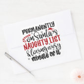 Permanent op Santa's Naught-lijst en Loving Ever Vierkante Sticker (Envelop)