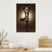 Permanent pose, yoga, yogi, chakras, chakra, aura poster (Keuken)