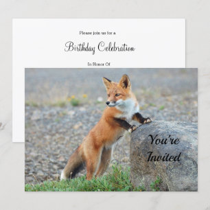 Permanent Red Fox Birthday Uitnodiging