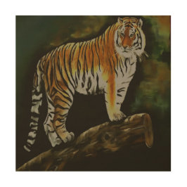 Permanent Tiger Safari Animal Art Hout Afdruk