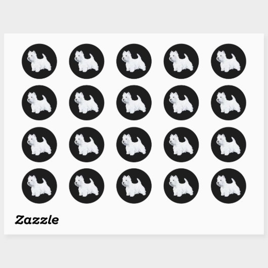 Permanent Westie Ronde Sticker (Vel)