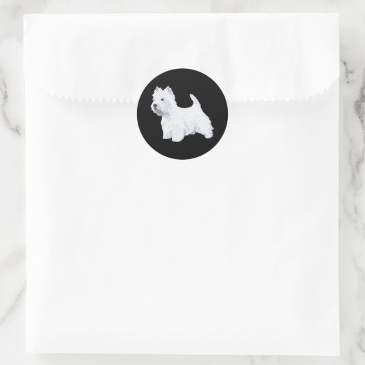 Permanent Westie Ronde Sticker (Tas)