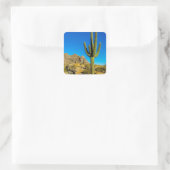 Permanente Cactus Vierkante Sticker (Tas)