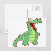 Permanente Cartoon Alligator Briefkaart (Voorkant / Achterkant)