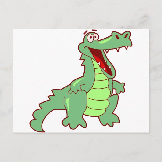 Permanente Cartoon Alligator Briefkaart (Voorkant)