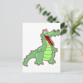 Permanente Cartoon Alligator Briefkaart (Staand voorkant)