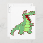 Permanente Cartoon Alligator Briefkaart (Voorkant / Achterkant)