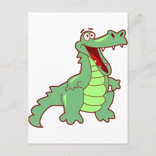 Permanente Cartoon Alligator Briefkaart (Voorkant)