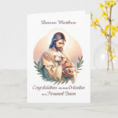 Permanente diaken gefeliciteerd kaart (Gele Bloem)