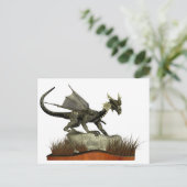Permanente draak op een steen briefkaart (Staand voorkant)