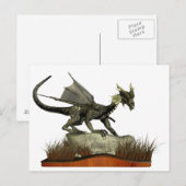 Permanente draak op een steen briefkaart (Voorkant / Achterkant)
