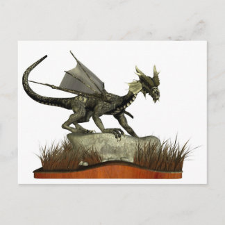 Permanente draak op een steen briefkaart