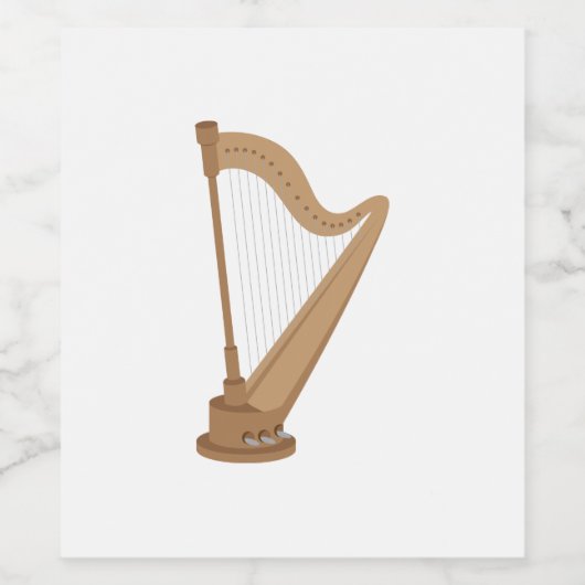 Permanente Harp Wijn Etiket (Enkel label)