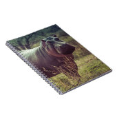 Permanente Hippo Posing in camera in Africa Foliag Notitieboek (Rechterzijde)