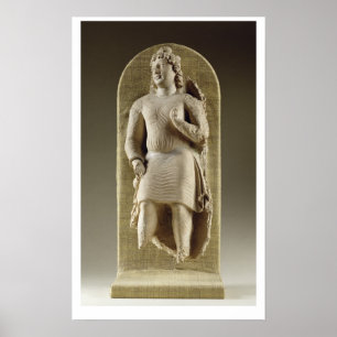 Permanente jeugd of Maitreya, Gandhara (stucco) Poster