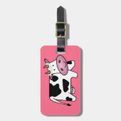 Permanente Koe met Daisies Bagagelabel (Voorkant verticaal)
