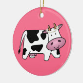 Permanente Koe met Daisies Keramisch Ornament (Links)