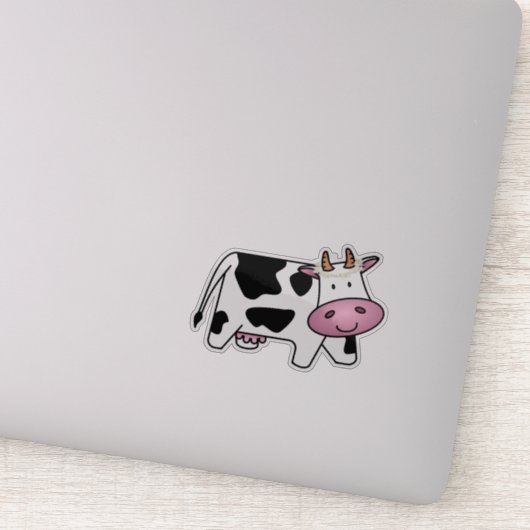 Permanente Koe met Daisies Sticker (Detail)