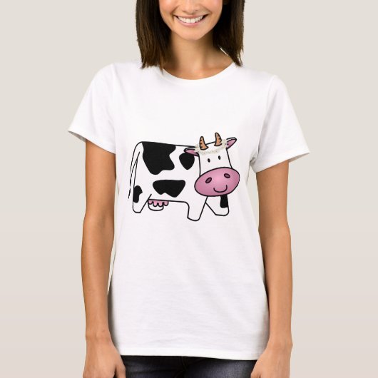 Permanente Koe met Daisies T-shirt (Voorkant)