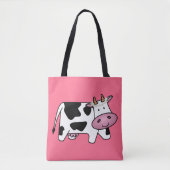 Permanente Koe met Daisies Tote Bag (Voorkant)