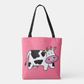 Permanente Koe met Daisies Tote Bag (Achterkant)