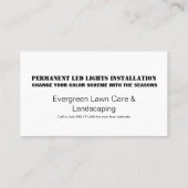 Permanente LEIDENE Lichte Foto Installatie Visitekaartje (Achterkant)