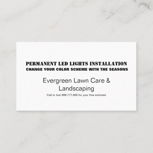 Permanente LEIDENE Lichte Foto Installatie Visitekaartje (Achterkant)