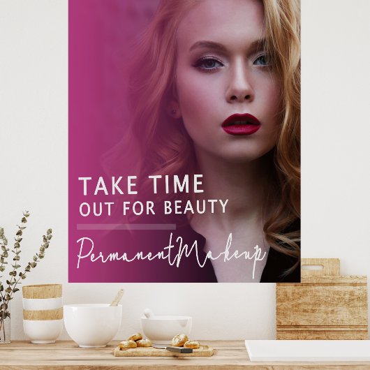 Permanente make-up: tijd uit poster (Keuken)
