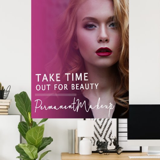 Permanente make-up: tijd uit poster (Thuiskantoor)