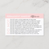 Permanente make-up vermijdt adviezen nazorg visitekaartje (Achterkant)