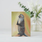 Permanente Otter Painting Briefkaart (Staand voorkant)
