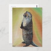 Permanente Otter Painting Briefkaart (Voorkant / Achterkant)