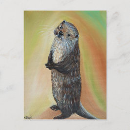 Permanente Otter Painting Briefkaart