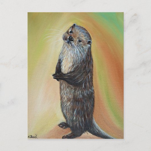 Permanente Otter Painting Briefkaart (Voorkant)