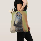 Permanente Otter Painting Tote Bag (Dichtbij)