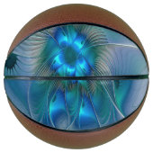 Permanente Ovations, Abstract Blue Turquoise Fract Basketbal (Voorkant)