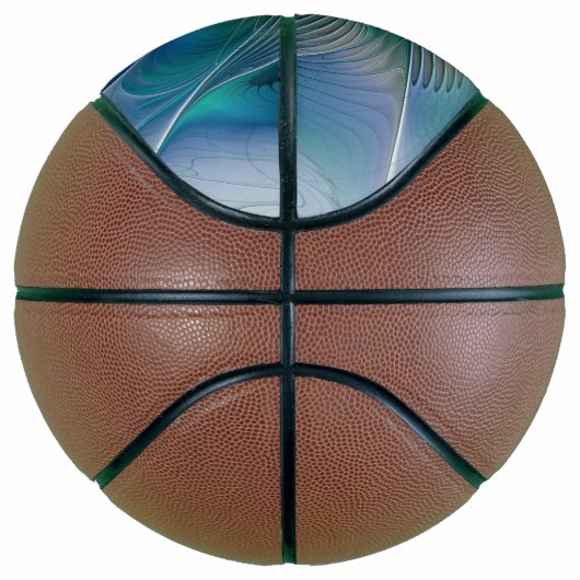 Permanente Ovations, Abstract Blue Turquoise Fract Basketbal (Rechts)