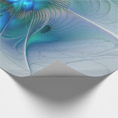 Permanente Ovations, Abstract Blue Turquoise Fract Cadeaupapier (Hoek)