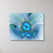Permanente Ovations, Abstract Blue Turquoise Fract Canvas Afdruk (Voorkant)