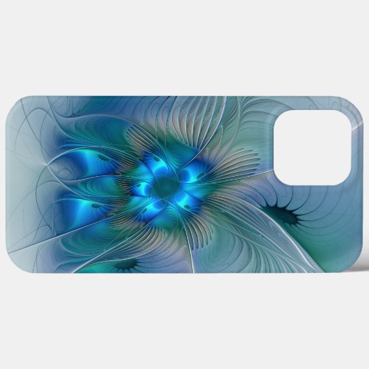 Permanente Ovations, Abstract Blue Turquoise Fract Case-Mate iPhone Case (Achterkant (horizontaal))