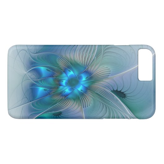 Permanente Ovations, Abstract Blue Turquoise Fract Case-Mate iPhone Case (Achterkant (Horizontaal))