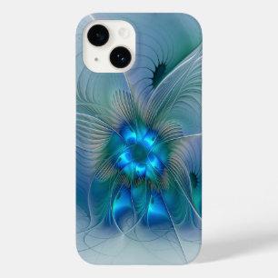 Permanente Ovations, Abstract Blue Turquoise Fract Case-Mate iPhone 14 Hoesje