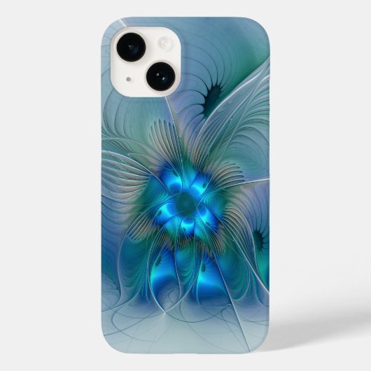 Permanente Ovations, Abstract Blue Turquoise Fract Case-Mate iPhone Case (Achterkant)