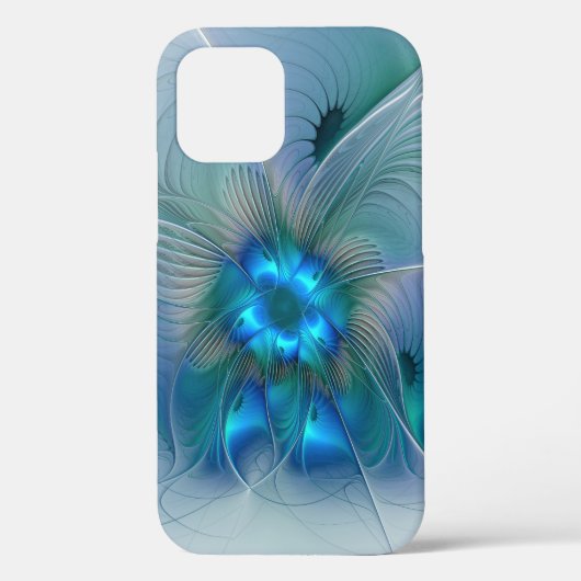Permanente Ovations, Abstract Blue Turquoise Fract Case-Mate iPhone Case (Achterkant)