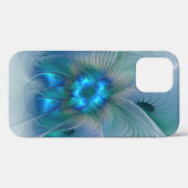 Permanente Ovations, Abstract Blue Turquoise Fract Case-Mate iPhone Case (Achterkant (horizontaal))