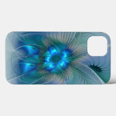 Permanente Ovations, Abstract Blue Turquoise Fract Case-Mate iPhone Case (Achterkant (horizontaal))