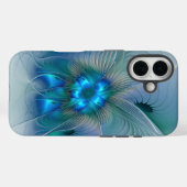 Permanente Ovations, Abstract Blue Turquoise Fract Case-Mate iPhone Case (Achterkant (horizontaal))