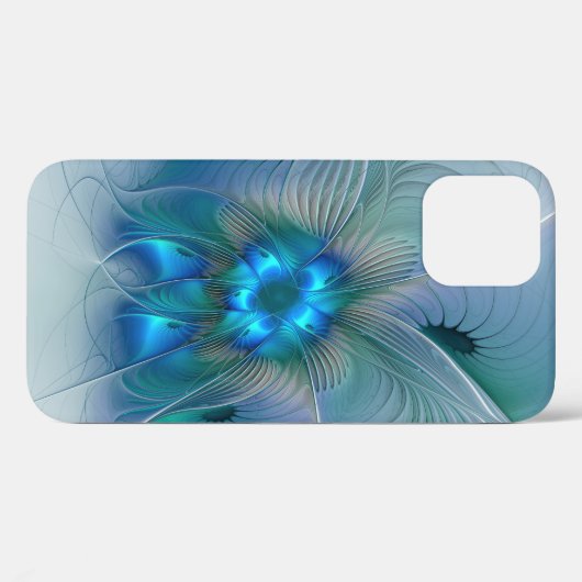 Permanente Ovations, Abstract Blue Turquoise Fract Case-Mate iPhone Case (Achterkant (horizontaal))